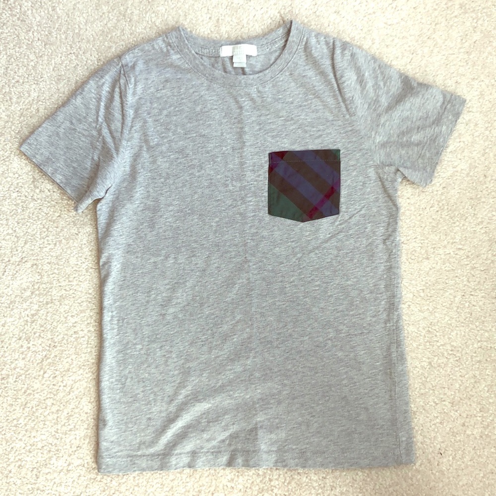 BURBERRY Boy Girl unisex pocket short sleeve tee